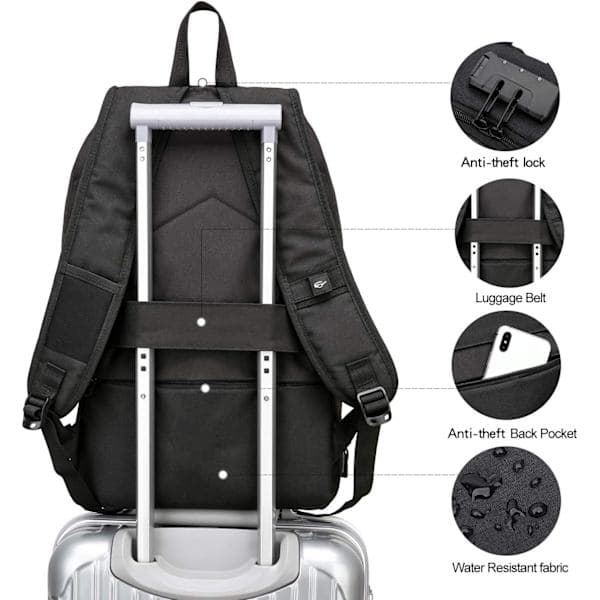 Anti-Theft Laptop Backpack, Business Travel Backpack with Lockable USB Charging Port
