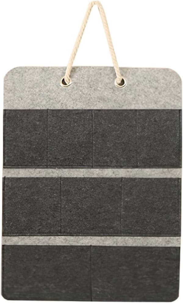 Hanging Felt Storage Bag with Multiple Pockets and Holes in Various Sizes