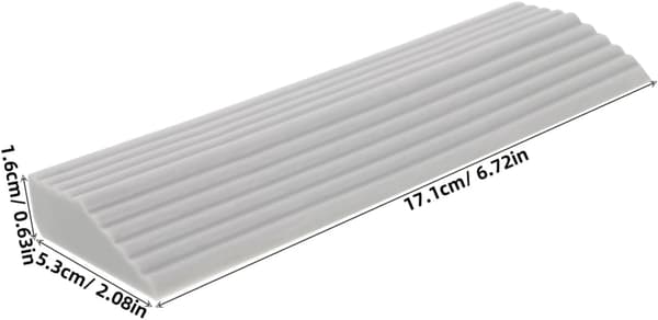 Robotstøvsuger Dørtrin Rampe Pad 1,6 cm Højde Grå Gummi 17 cm x 5,3 cm Indgangsrampe