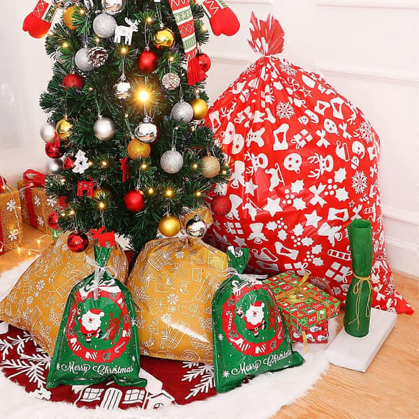 Toyvian 24 st Julklappspåsar Blandade Stilar Julklappsinslagning Godispåsar Presentpåsar för Julfest Bröllop