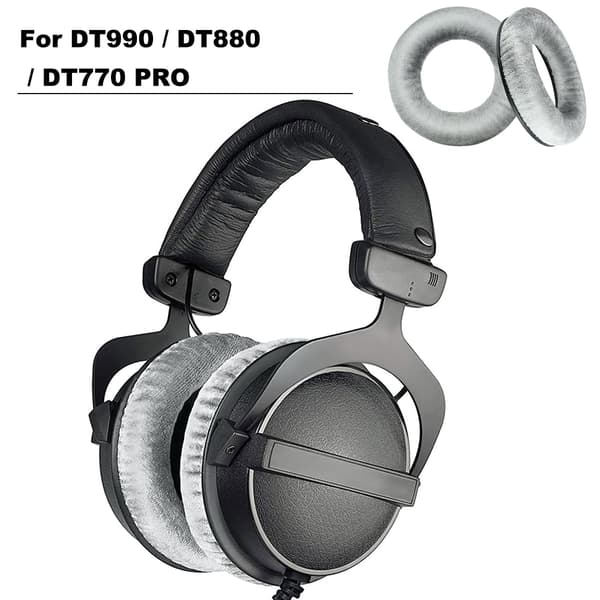 DT990 DT770 Øreputer - Erstatningsøreputer Kompatible med beyerdynamic DT990 / DT880 / DT770 PRO Hodetelefoner (Grå)