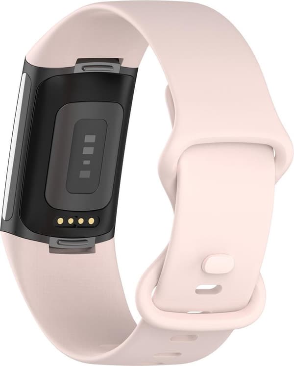 Luxury Large Pink Silicone Strap for Fitbit Charge 5 - Replacement Sports Band