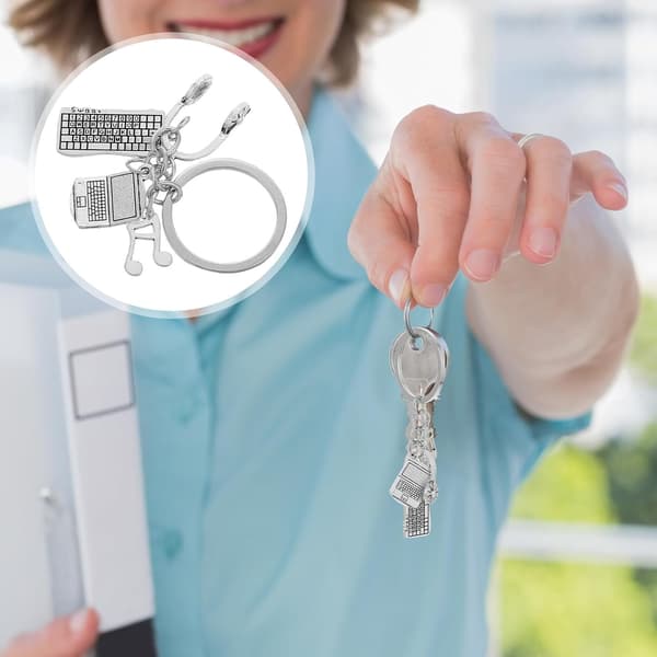 Computer Music Keychain Keyboard Mouse Charm Keyring for Engineering Graduation Gifts Style Accessories
