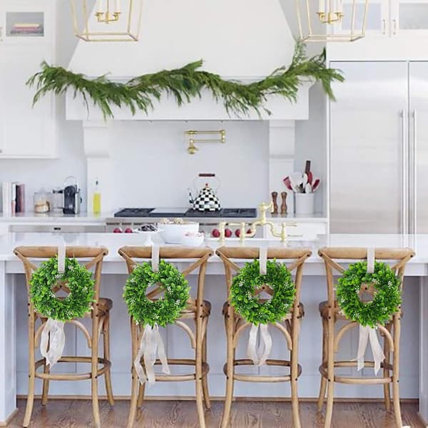 10\" Artificial Boxwood Wreath, Green, for Door