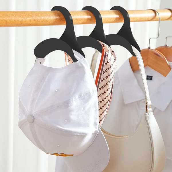 Storage Hooks, 16 Black, for Wallet and Bag Hangers, Space-Saving, 3x10.5x10.5cm