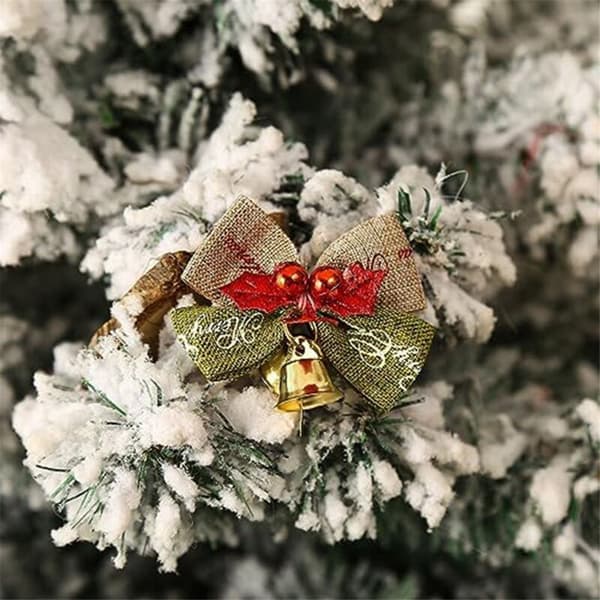 Mini juletrepynt, røde og jute pynt, små juletrepynt til bryllupsfest
