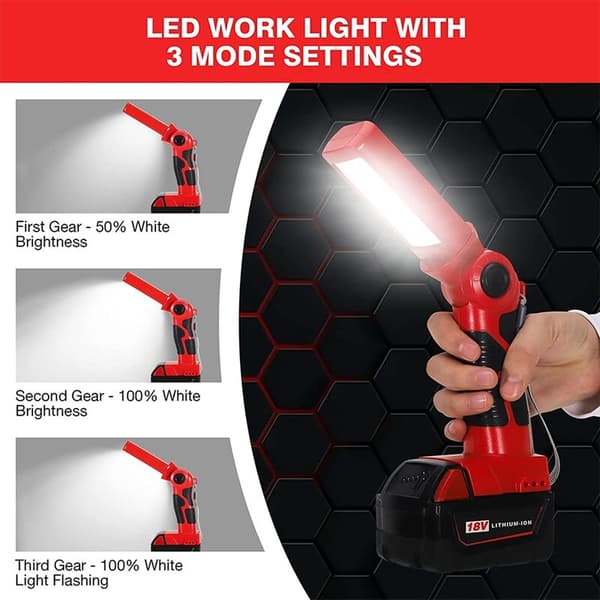 Portable LED Warning Light 12W for Power Tool Battery Lighting 18V (A)