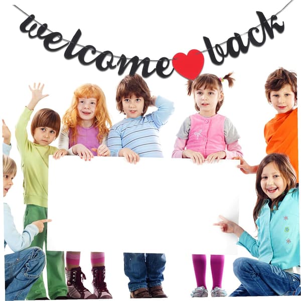 Welcome Back to School Banner, Reusable Alphabet Classroom Decorations, Party Hanging Banner