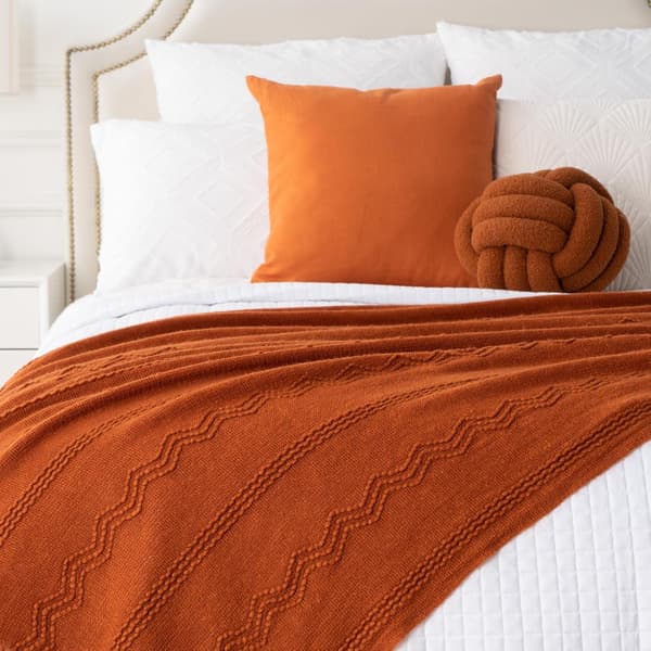 Karamel plaid (Karamel, 127 cm x 152 cm) med frynser geometrisk Be