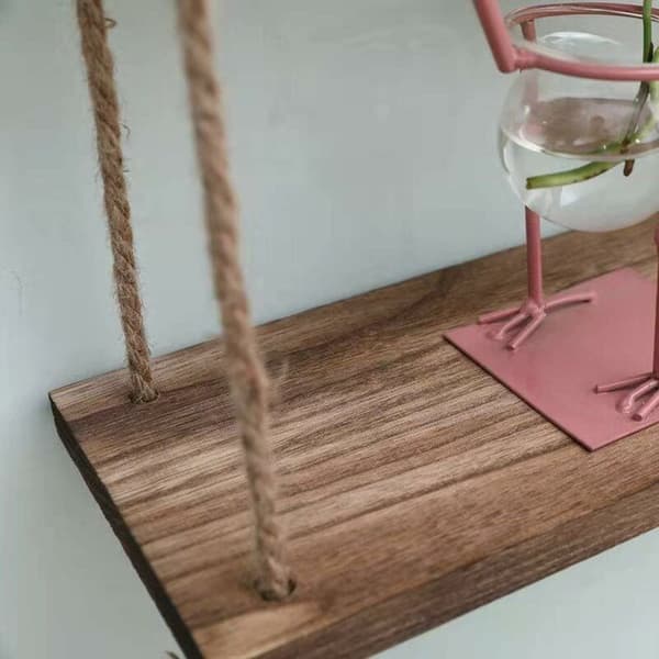 Retro Hanging Shelves, Decorative Wall Shelf, Three-Tier Shelf, Indoor Wall Storage 50cm KLB
