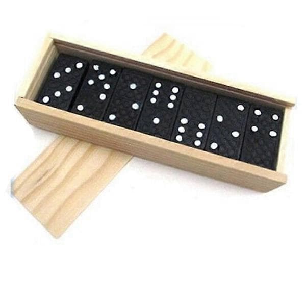 28 dele sort domino sæt finpoleret træ domino spil rejse domino til