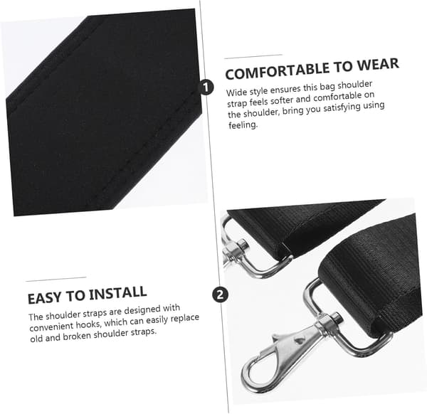 Bred skulderremserstatning til tasker, justerbar tyk crossbody-bagagerem