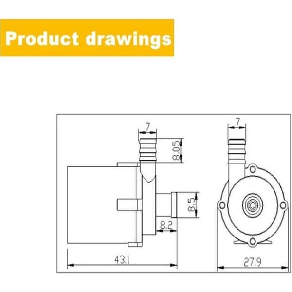 Mini Water Pump, DC 12V 240L/H Mini Micro Brushless Submersible Water Pump - Water Cooling Pump Motor with USB Plug