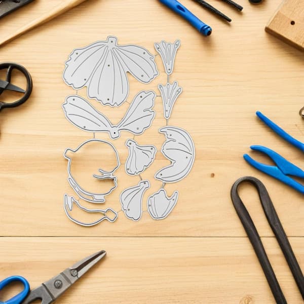Pæonblomstforme i kulstofstål til scrapbooking, metalprægningsstencils baggrundsrammeform