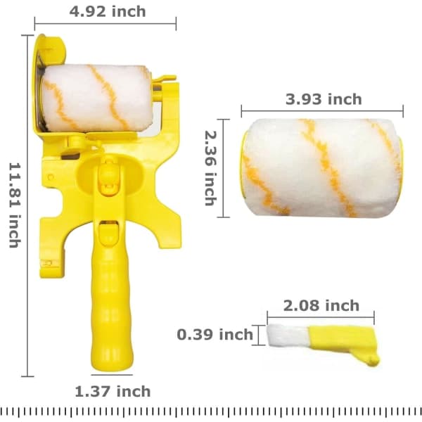 Clean Cut Paint Edger Roller Brush, Multifunctional Detachable Cleaning Brush Safe Tools for Wall Ceiling 1 Set Long Handle