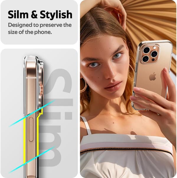 Transparent Silikonskal för iPhone 16 Pro - Tunt, Klart