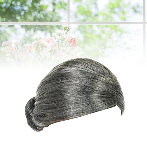 Bedstemor paryk kostume til kvinder, hvid knold frisure cosplay