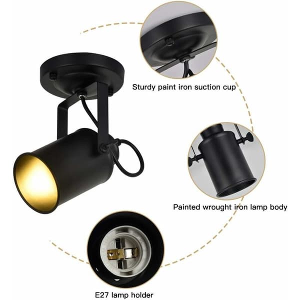 Industrial Retro Style Ceiling Lamp E27 for Indoor Use, Suitable for Industrial Lofts, Simple Bars, Restaurants, Cafes, etc. -