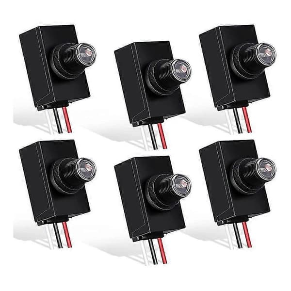 6-pack Dusk-to-Dawn Sensor for Outdoor Lighting 120-277V Photoelectric Switch Photocell Light Sensor [DB]