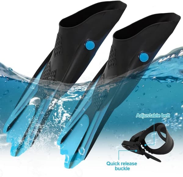 Adjustable Diving Fins Size 34-38 Unisex Open Heel Short Fins Adjustable