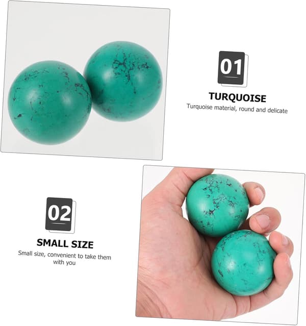 2 Pieces Green Turquoise Massage Balls for Hand Exercise and Acupoint Massage