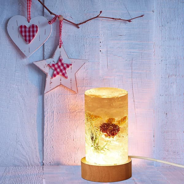 2 stk. harpikslampeformssæt, cylinder med USB LED-base