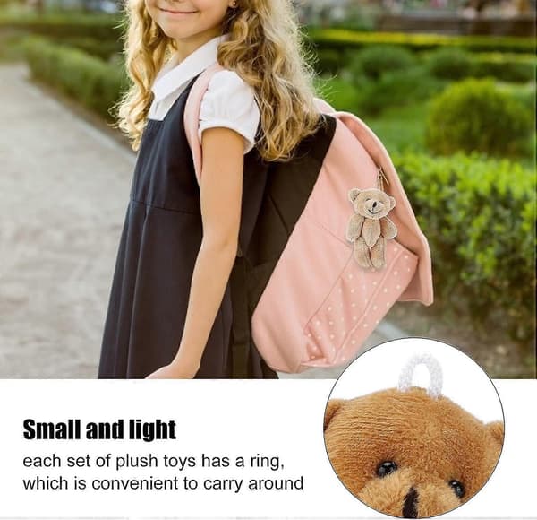 12 stk. Mini Teddybjørne Komfortable Bløde Søde Mini Teddy Plyslegetøj til Bryllupsfødselsdagsdekorationer Nøgleringe
