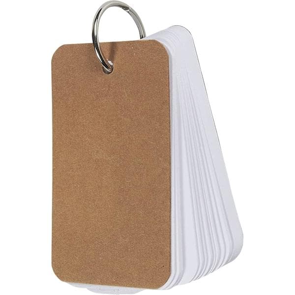 Tomma Flashcards - Memokort med Ringer - Bærbare Mini Studiekort - Kraftige 250 GSM Indekskort - Sett med 8