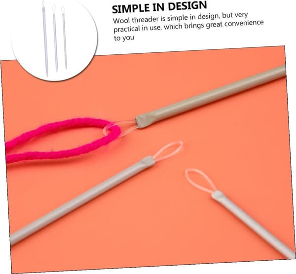 3 Pcs Needle Threaders for Yarn, Wool Needles, Weaving Tools for Wool Thread, Hand Sewing Accessories