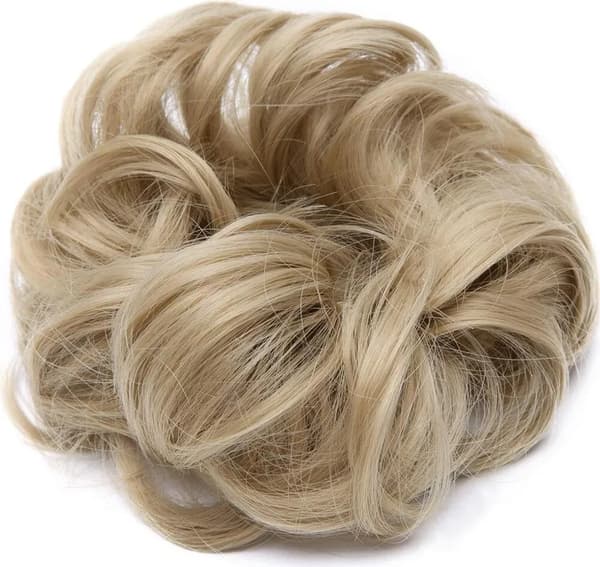 Hårförlängningar Hårbit Scrunchie Uppdos Messig Hästsvans Bulle Vågig VOLUMINÖS Hårförlängning Askblond
