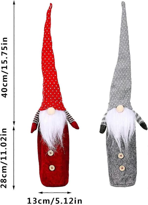 Vinflaskskydd Set Väska Ansiktslös Docka Goblin Gnome Vinflaskdekoration Väska Skydd