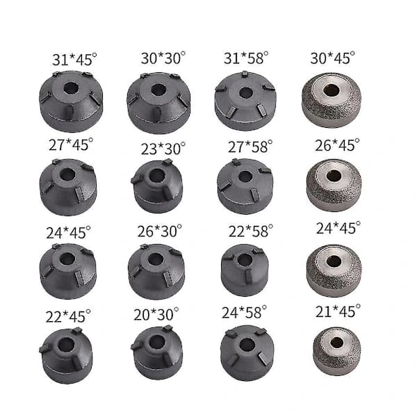 18 stk/sett Hardmetallventilslipskive Ventilsæte Kutter Broschhode Verktøyholder Kit for reparasjonsverktøy for motorventilsæte