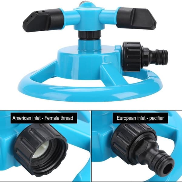 360° Rotating Automatic Sprinkler, 2 Pcs Lawn Sprinklers, 3-Arm Automatic KLB