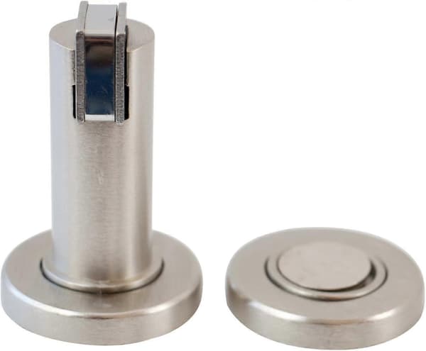 Magnetisk Dørstopper - Rustfrit Stål Look Dørholder inkl. Fastgørelsesmateriale - Magnetisk Dørstopper Gulv- og Vægmonteret