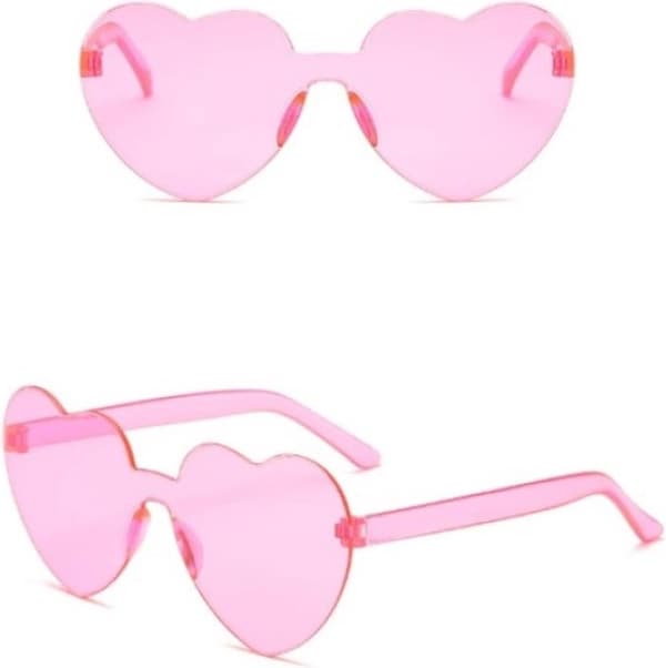 Partybriller - Solbriller - Hjerte - Hippiebriller - Sommer - Rosa