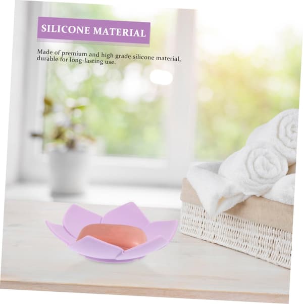 Soap Dish 2 Pcs Silicone Self-Draining Soap Holder with Suction Cups