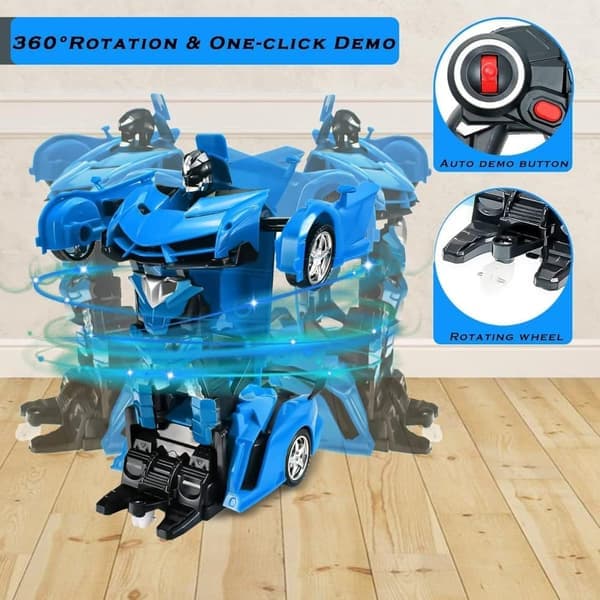 2-i-1 Fjärrstyrd bil, Transformerande robot, Sportbilsmodell, Leksaksrobot, Coola deformationsbilar, Present till barn