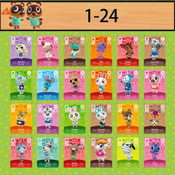 24 stk minispillkort videokassettkolleksjon Animal Crossing egnet for Switch