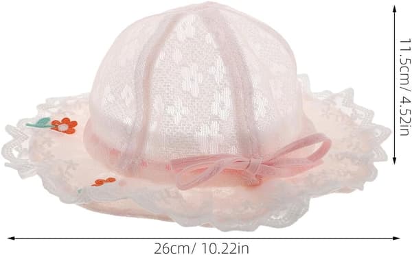 Jentenes sommer solhatt med bred brem, pustende fiskehatt i mesh, rosa 43-46 cm