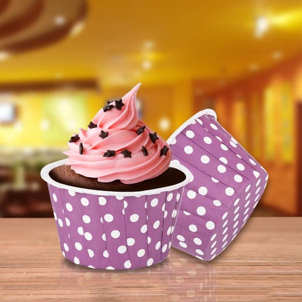 Baking Cups – Paper Muffin Liners with Grease Barrier, Leak-Proof, No Greasing Needed – Polka Dots