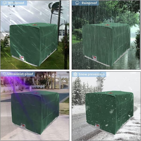 Durable and Rot-Resistant IBC Container Cover, Universal Fit for 1000L Outdoor Water Storage, with Practical Design and Adjustable Wind Protection