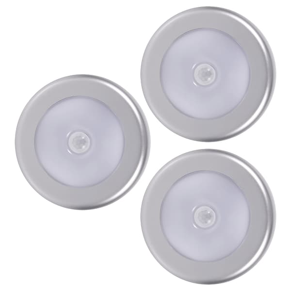 3pcs Wireless PIR Automatic Motion Sensor Night Light 6 LED Round Body Battery Powered Lamp