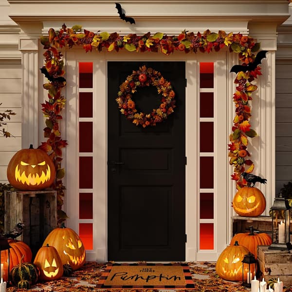 2 stk. høst utendørsmatte Velkommen Hey There Pumpkin Dørmatte Høstteppe size_name 3.15 Inches