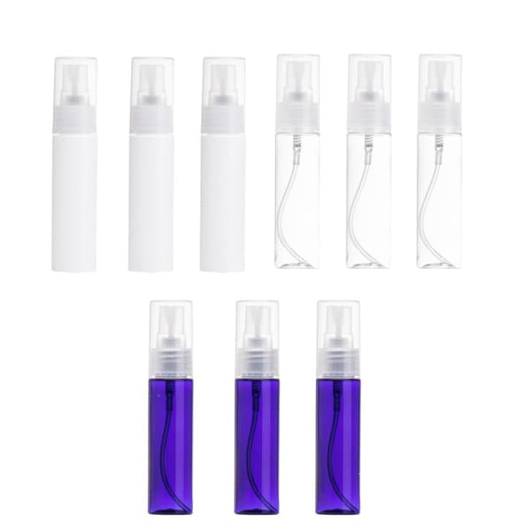 9 st 30 ml resesprayflaskor set randiga toneruppdelningsbehållare påfyllningsbar sminkmist för kvinnor bärbar kit