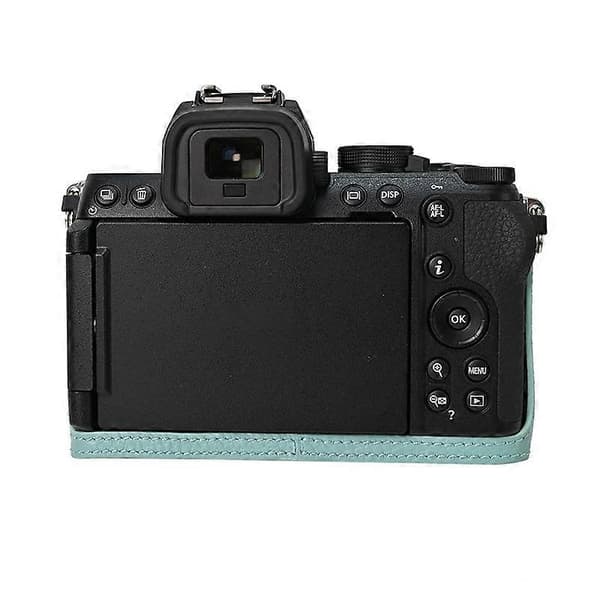 For Nikon Z 50 II Camera Case with Lens Cap Genuine Leather Protection - Blue