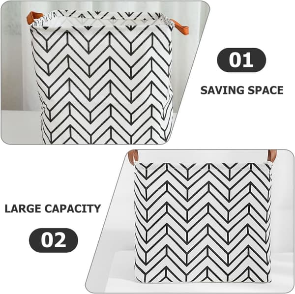 Large Fabric Laundry Basket, Cotton and Linen Storage Basket