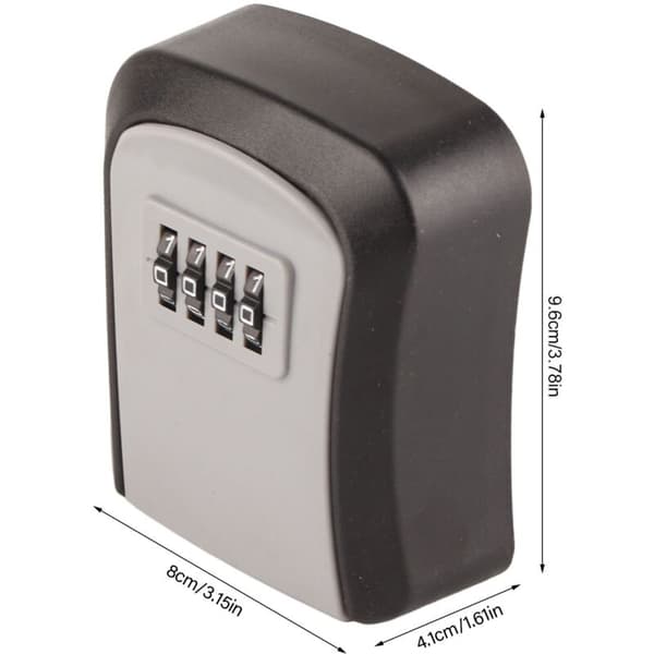 ABS Wall Mounted Combination Lock Box, 4-Digit Waterproof Key Storage Lock with 5 Key Capacity Grey