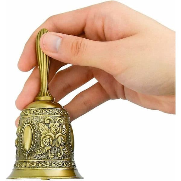 2024 Klocka, Ringklocka, Restaurangklocka, Bordsklocka Klassisk Klocka För Skola, Reception, Middag, Hotellservice, Brons, 5,5 X 5,5 X 11,3 Cm