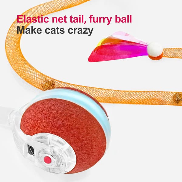 Interactive Cat Ball for Indoor Cats, Third Generation Agile and Mobile Cat Ball with Tail