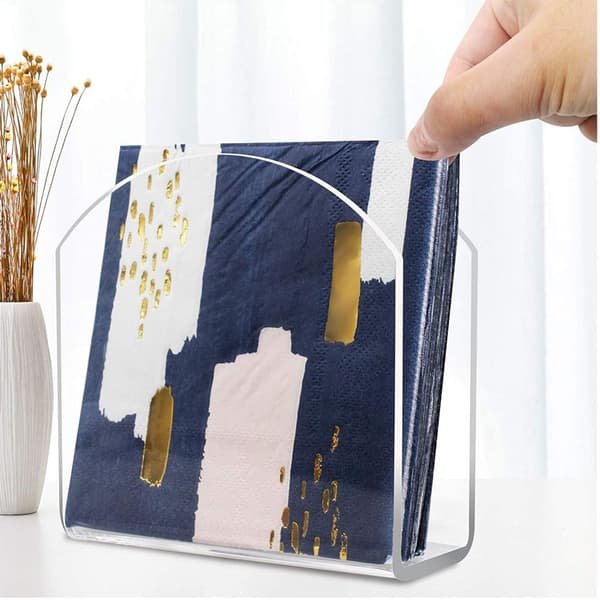 Crystal Clear Acrylic Napkin Holder for Table, Transparent Napkin Holder